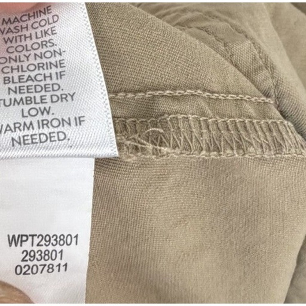 J. Jill Pima Cotton Patch Pocket Cuffed Women's Crop Pants 10 Khaki Stretch $89 - Picture 9 of 9
